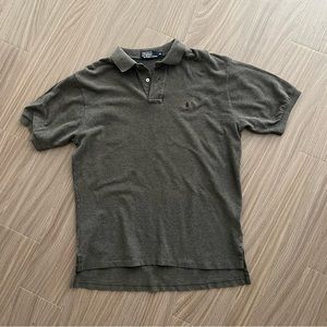 Ralph Lauren Polo Shirt Gray Short Sleeve Maroon Pony - Men’s Medium